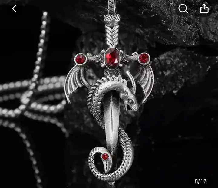 🔥Collar espada de dragon🔥¡2x1!